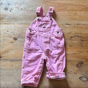 Baby girls Carhartt Pink Fleece lined Overalls